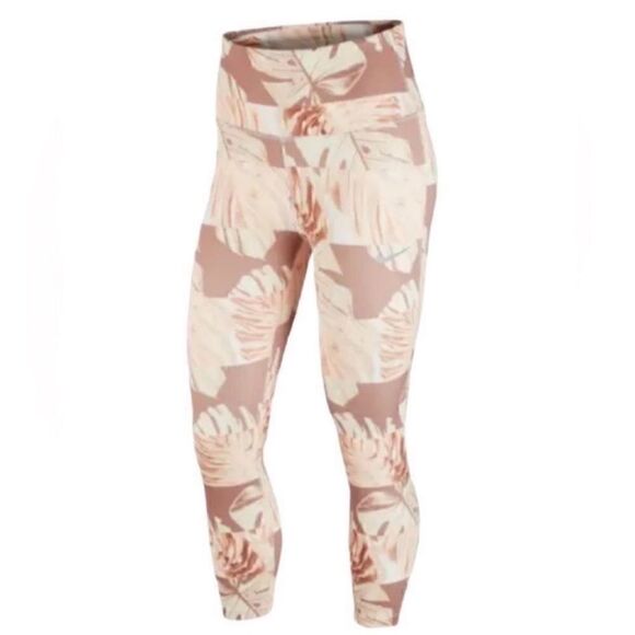 Nike Running Tights Dri Fit Fast Run Crop High
Rise Pink Floral(Size Medium) - Picture 2 of 9